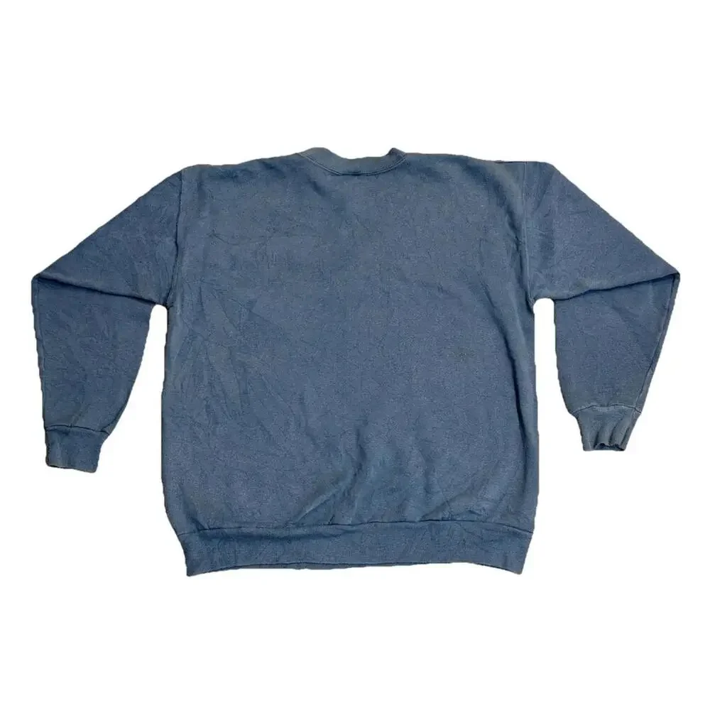 90s Vintage Hanes Catalina Island Blue Crewneck Adult M Whale Compass Graphic - Picture 2 of 7